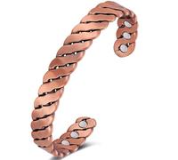 Jeracol Bracelet magnétique en cuivre pour homme et femme, 99 % cuivre massif avec aimants, taille réglable avec boîte cadeau