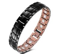 Jeracol Bracelet réglable en cuivre massif avec aimants puissants pour homme avec outil de retrait et boîte cadeau