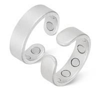 Jeracol Calmara Lot de 2 bagues magnétiques pour femme avec 9 aimants ultra puissants, 99 % cuivre avec boîte cadeau et taille réglable, Cuivre