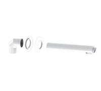 JEREMIAS BOXTWPL01080/125 Ensemble horizontal d'air et de gaz de combustion avec coude passage mural Ø80/125mm