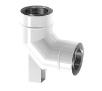 JEREMIAS TWIN57E080/125 Coude 87° Jeremias diamètre 80/125 mm avec support et joint