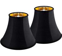 JERHOUS Lot de 2 abat-jours noirs de taille moyenne, 16,7 cm, haut x 33 cm, bas x 25,4 cm de haut (lustre), abat-jour traditionnel pour