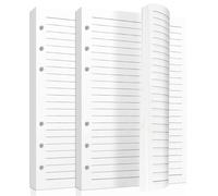 Jerhyun 135 photos Recharge de Papier A5, 6 Trous Feuillets Vous Choix Entre un Espace Vide et Une Ligne Horizontale pour Carnets, Agendas, Tâches, Carnets Croquis (Papier couché ligné)