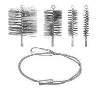 Jerhyun 5 Pièces Kit de Hérisson Ramonage, Brosse pour Tuyau de Poêle | 30mm 50mm 80mm 150mm ave Tige Flexible en Acier Inoxydable1m Le Nettoyage Cheminées, Conduits Cheminée