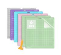 Jerilla 6 Pièces Tapis de Ddécoupe pour Cricut Maker 12 x 12" avec Raclette
