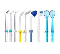 Jerilla Lot de 9 Embouts de Rechange pour Waterpik Hydropulseur Dentaire | Protection Anticorrosion, Design Aérodynamique, Comprend 1 Embout pour l'irrigateur Nasal et 2 Embouts pour la Langue