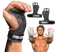 JerkFit Raw Grips, 2 Doigt Cuir Grips de Gymnastique avec Protection Complète Palm (XL)