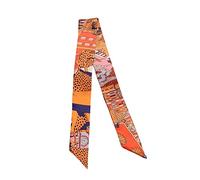JERLA Écharpe 100 % soie de mûrier - Léopard Orange, Orange