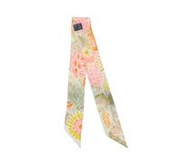 JERLA Écharpe 100 % soie de mûrier pour femme, écharpe, bandeau, sac à main, poignée, écharpe pour femme, Vert et rose