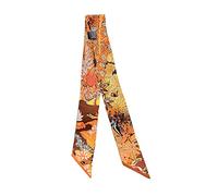 JERLA Écharpe 100 % soie de mûrier pour femme - Écharpe pour cheveux - Ruban à cheveux - Poignée de sac à main - Écharpe pour femme (orange forêt), Orange forêt