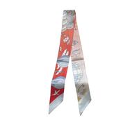 JERLA Écharpe 100 % soie de mûrier - Ruban à cheveux - Sac à main - Avec poignée - Écharpe pour femme, Ballon rouge, 33.5"×1.97"