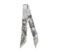 JERLA Écharpe 100% soie de mûrier - Ruban à cheveux - Sac à main - Avec poignée - Écharpe pour femme, Cheval City Light Kaki, 33.5"×1.97"