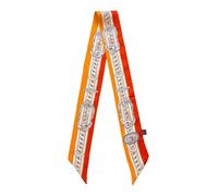 JERLA Écharpe 100% soie de mûrier - Ruban à cheveux - Sac à main - Avec poignée - Écharpe pour femme, Harnais Orange, 33.5"×1.97"