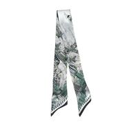 JERLA Écharpe 100% soie de mûrier - Ruban à cheveux - Sac à main - Avec poignée - Écharpe pour femme, Horse City Vert, 33.5"×1.97"
