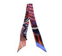 JERLA Écharpe 100% soie de mûrier - Ruban à cheveux - Sac à main - Avec poignée - Écharpe pour femme, Jungle noir et rouge, 33.5"×1.97"