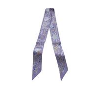 JERLA Écharpe 100% soie de mûrier - Ruban à cheveux - Sac à main - Avec poignée - Écharpe pour femme, Plantes violettes, 33.5"×1.97"