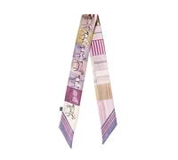 JERLA Écharpe 100% soie de mûrier - Ruban pour cheveux - Sac à main - Avec poignée - Écharpe pour femme et homme, Cheval violet, 33.5"×1.97"