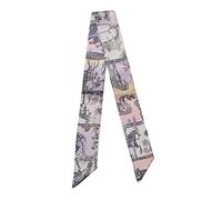 JERLA Foulard 100% soie de mûrier, bandeau pour cheveux, sac à main, pour femme, 33.5"×1.97"