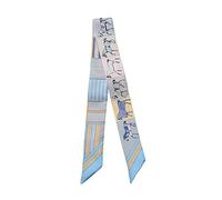 JERLA Foulard 100% soie de mûrier, bandeau pour cheveux, sac à main, pour femme, 33.5"×1.97"