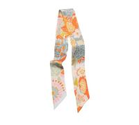 JERLA Foulard 100 % soie de mûrier, pour bandeau pour cheveux, sac à main, pour femme, Rose/motif floral, 33.5"×1.97"