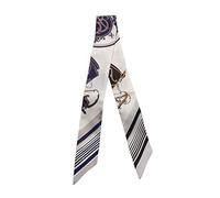 JERLA Foulard 100 % soie de mûrier pour femme, bandeau pour cheveux ou pour décorer un sac à main, 33.5"×1.97"