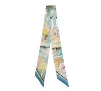 JERLA Foulard 100% soie de mûrier pour femme, bandeau pour cheveux ou pour décorer un sac à main, Vert (Wonderland Green), 33.5"×1.97"