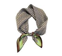 JERLA Foulard carré en satin 100 % soie de mûrier véritable pour homme et femme 53,3 x 53,3 cm, Cercle vert, 21" x 21"