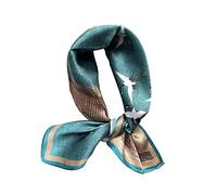 JERLA Women's Men's Small Square Real Mulberry Silk Scarfs Hair scarf head neck face scarf 21" x 21" (Blue Bird)