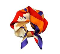 JERLA Foulard carré en soie de mûrier véritable pour femme et homme 53,3 x 53,3 cm, Poker bleu et rouge