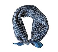 JERLA Foulard carré en soie de mûrier véritable pour femme et homme 53,3 x 53,3 cm, Trèfle bleu foncé