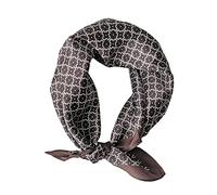 JERLA Foulard carré en soie de mûrier véritable pour femme et homme 53,3 x 53,3 cm, Trèfle marron foncé