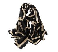 JERLA Foulard en coton léger et doux pour femme, noir, Large
