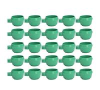 Jerliflyer 25 piezas Mini pájaro loros comida Agua tazón instalación incrustación Redondo Verde pequeño comida y Agua tazón Para loros, granjas y USO doméstico instalación (Pequeño)
