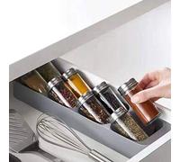 Jerliflyer Étagère à Épices pour Tiroirs, Antidérapant Insert Tiroir à Épices, PP Porte-épices, 8 pots à Épices (Diamètre < 4,5 cm)