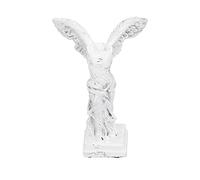 Jerliflyer Statue de la Victoire Ailée De Samothrace, Sculpture de la Déesse Nike, Sculpture de la Déesse Grecque de la Victoire en Résine avec Coussinet Antidérapant(S-Blanc)
