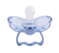 Jerliflyer Sucette pour bébé, Nouveau-né bébé tétine Anti-poussière Fermeture Automatique tétine pour bébé Sucette Silicone Liquide tétine Douce pour bébé(Flat Head-Bleu)