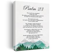 JerLoe Toile murale chrétienne Psaume 23 « The Lord is My Shepherd » - Impression sur toile - Écriture positive - Décoration murale encadrée - Cadeau de baptême - 30,5 x 38,1 cm