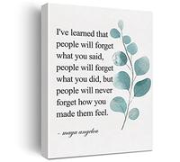 JerLoe Toile murale inspirante avec citation « I've Learned That People Will Never Forget How You Made Them Feel » Maya Angelou - Décoration murale encadrée - 30,5 x 38,1 cm