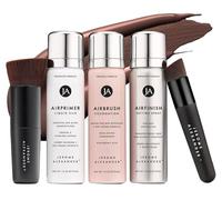 Jerome Alexander Magic Minerals Airbrush Foundation System - Ensemble complet de 5 pièces de maquillage avec fond de teint, apprêt et spray de fixation/finition - pour une peau lisse et radieuse