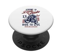 Jerome Idaho Moto Skull Rider Vintage Design PopSockets PopGrip Adhésif