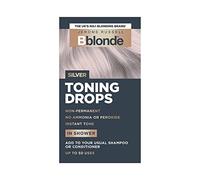 Jerome Russell Bblonde Silver Toning Drops - Tonique non permanente, rafraîchit et maintient la teinture des cheveux blonds, ajoutez des gouttes sous la douche avec shampooing ou après-shampooing, 50