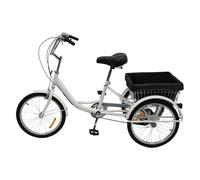 Jerool Tricycle de 20 Pouces pour Adultes,vélo,vélo de Charge à 8 Vitesses avec Panier à provisions,Velo Adulte,adapté pour la Ville, la Plage et Les Pistes cyclables