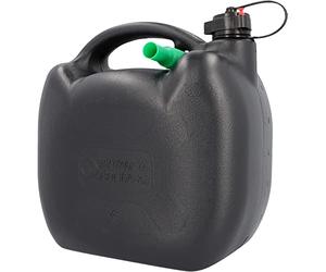 Jerrican à essence pour carburant de toutes sortes, avec homologation ONU, avec bec verseur, en plastique, noir, 10 l
