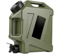 Jerrican Eau 12L pour robuste pour Extérieur Jerrican Eau 12L(Green 12L) | pour robinets fixes pratiques, écoulement contrôlé, plastique HDPE pour durable, idéal jardin camping, capacité 12 litres