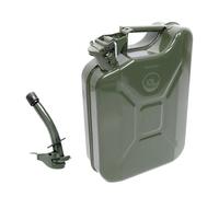 Jerrican en métal Vert 10L bec verseur fix pour essence, huile, eau, alcool
