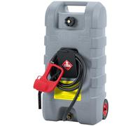 Jerrican Essence 57L Avec Roues Tuyau 3m Pompe Manuelle Gris