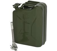 Jerrican essence en métal 20L,Avec 0,6 mm tuyau d'huile,Vert