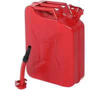 Jerrican essence en métal avec Bec,Transport Stockage eau et liquides,20L 0.6mm,46,5 x 35,5 x 16cm,Rouge