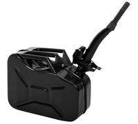 Jerrican métal 10 L avec bec verseur - Réservoir carburant portable noir pour essence, diesel et bioéthanol