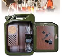 Jerrican - Mini armoire à vin créative de 20 L, mini boîte de rangement portable verrouillable pour mari, papa, homme, femme, vacances de Noël, décoration de fête (vert, 1 pièce)